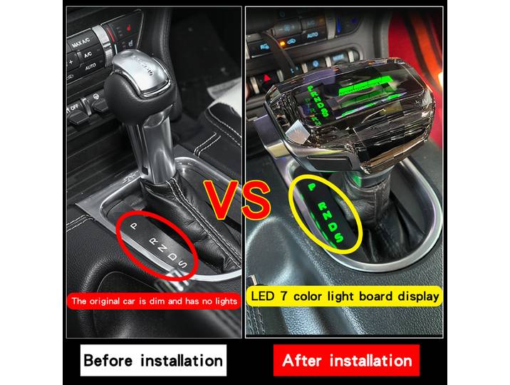 Pour Ford Mustang GT 2015 2016 2017 2018 -2024, pommeau de levier de vitesses en cristal LED, accessoires, levier de vitesses, poignée de boîte de vitesses