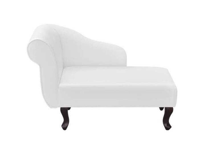 NEUF 2026  CHIC Fauteuil long-Chaise longue SWEETY 1 PLACE Blanc Similicuir 104x51x69.5 cm CCC3156