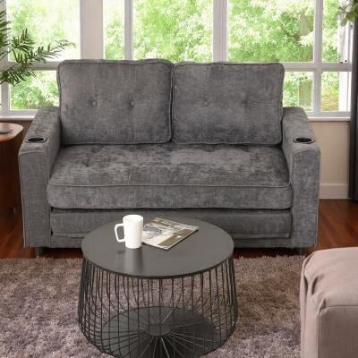 "55"" Velvet 3-Fold Convertible Sofa Bed with Side Storage Pockets"