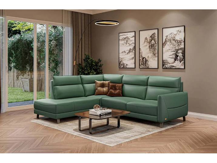 moebeloutlet.de Ecksofa Moebeloutlet.de Italian Luxus Ecksofa Leder - Entspannungsfunktion, Elektrische Relaxfunktion