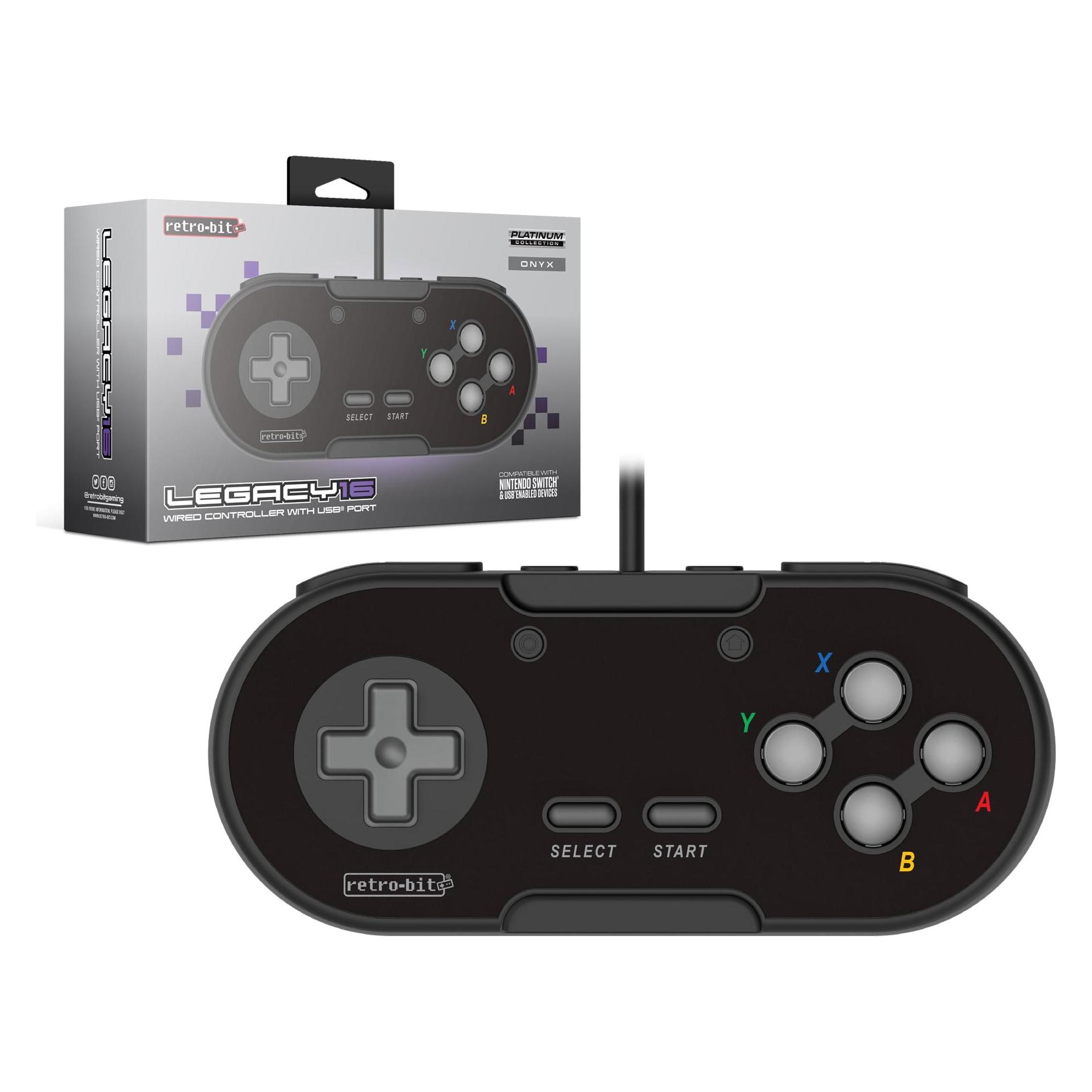 retro-bit Legacy 16 USB Port Controller Black (Mac, PC, Raspberry Pi 3, Steam Machine, Switch) (RET00238)