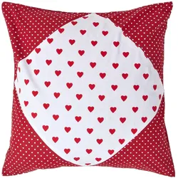 PATCHWORK-KISSENHÜLLE Herzen 60/60 cm