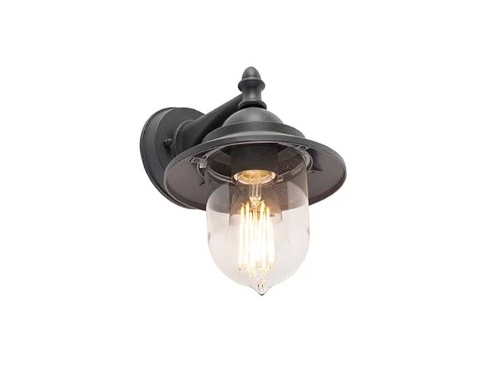 Qazqa oxford - LED Dimmable Applique murale variateur inclus - 1 lumière - L 18 cm - Gris foncé - Classique/Antique\, Rustique\, Rustique - éclairage extérieur