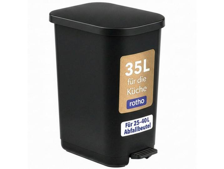 Rotho Treteimer, Kunststoff, 35 l, 28.5x51.3x38.3 cm, Haushalt & Reinigung, Reinigung, Eimer & Abfallsysteme