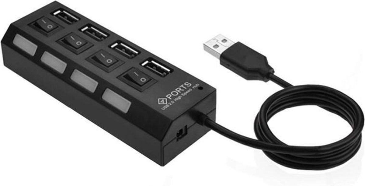 CHPN Hub 4-in-1 USB-hub met LED-verlichting en 5 GB/s overdrachtssnelheid