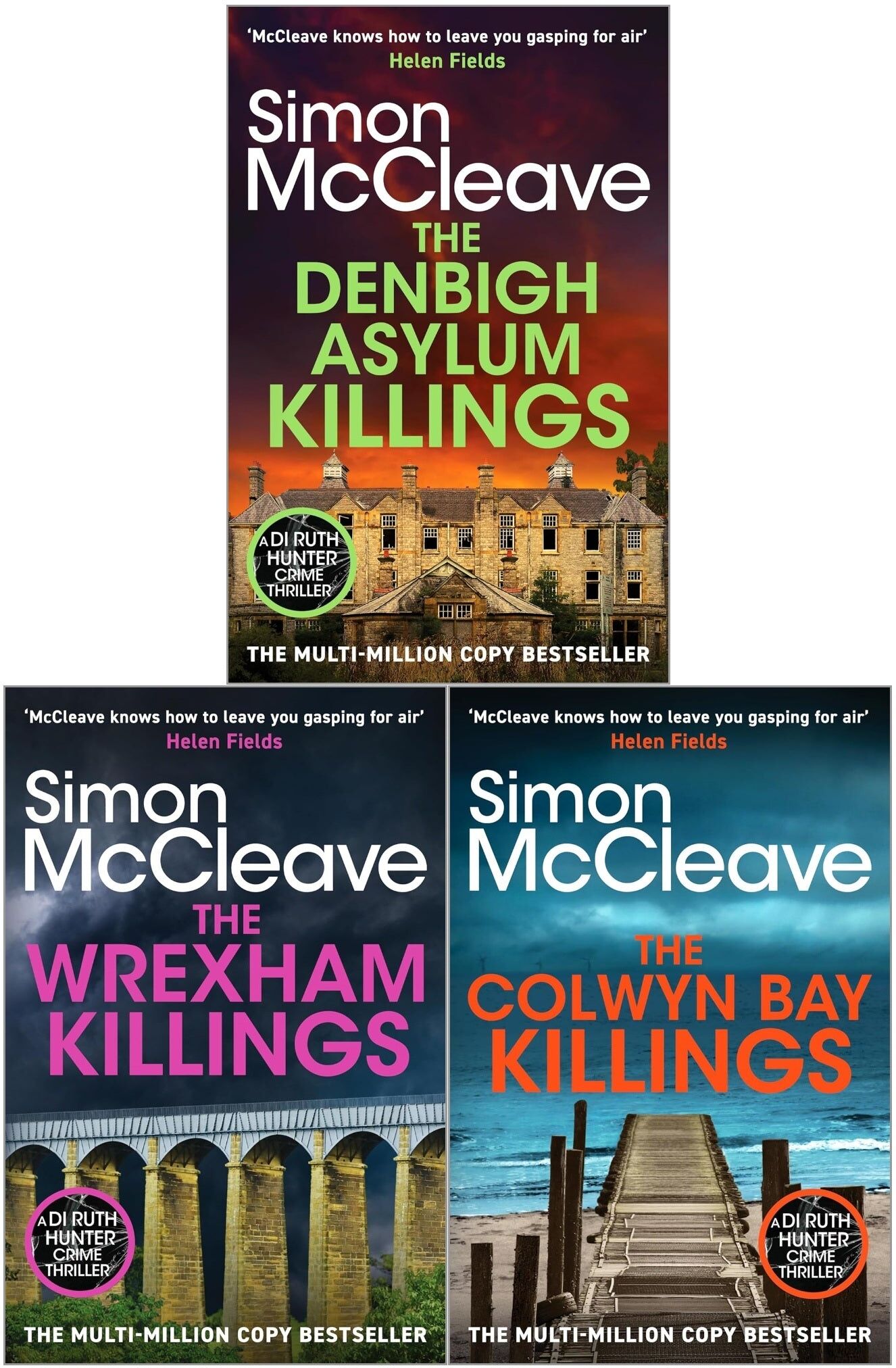 Canelo Crime DI Ruth Hunter Series 3 Books Collection Set (Books 15-17) By Simon McCleave (Denbigh Asylum Killings, Wrexham Killings, Colwyn Bay Killings)