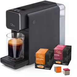 Tchibo Qbo ONE Premium Kapselmaschine inkl. 16 Qbo Kaffeekapseln, Soft Black