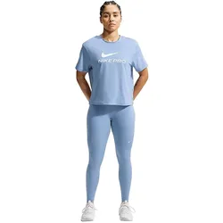 Nike, Damen, Tights, Fitnesstight Pro (M), Blau, Weiss