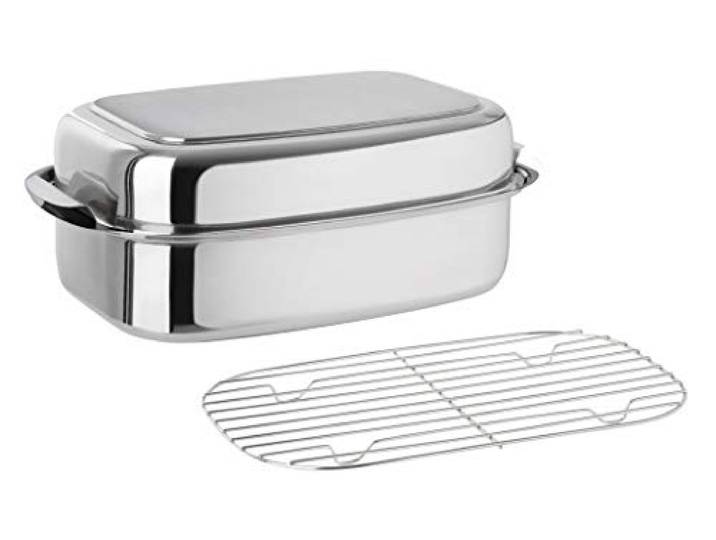 Kelomat 1993-318 Profi Induktion Edelstahl Bräter mit Deckel, eckig, 36 x 24,5 x 15,5 cm
