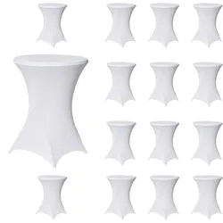 Baumarktplus 15x Stehtischhusse Tischdecke Husse Partytisch Bistrotisch Decke 60cm Weiß