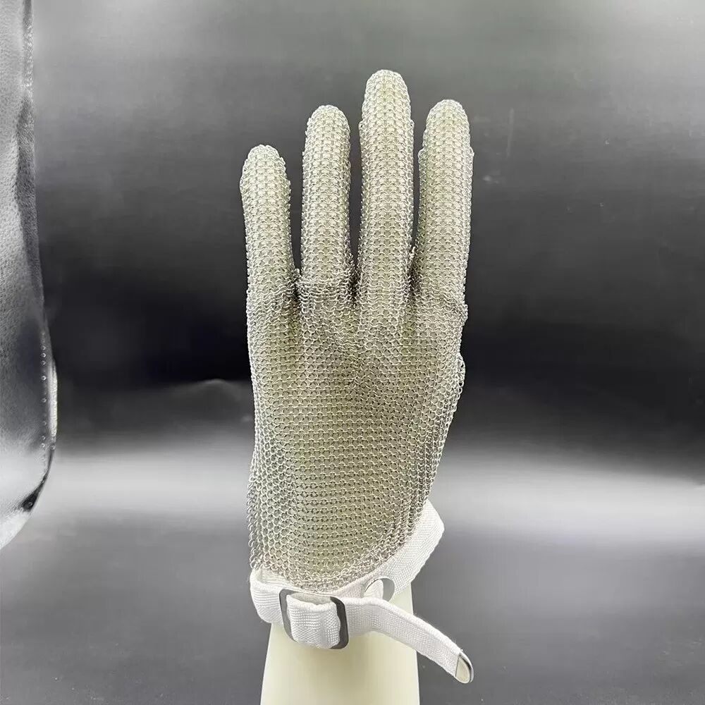 INF Gant de protection anti-coupure en acier inoxydable 316L avec sangle de poignet en nylon - Protection améliorée des mains