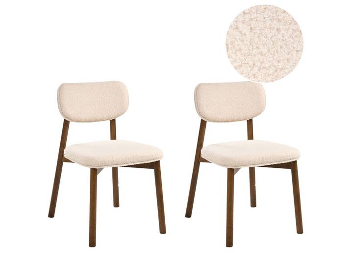 ESSZIMMERSTUHL 2er-Set Bouclé Braun/Hellbeige Mills