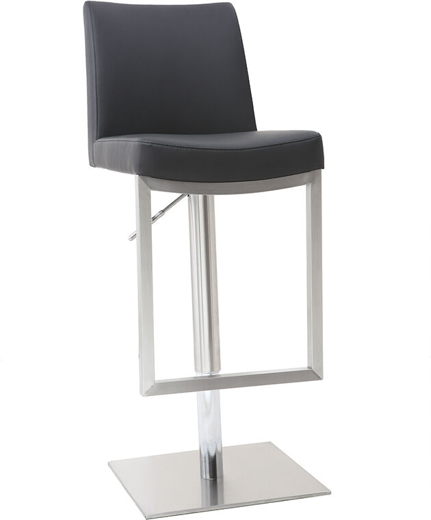 Miliboo Barhocker zeitgenössisches Design - Metall und PU Schwarz - KYLE