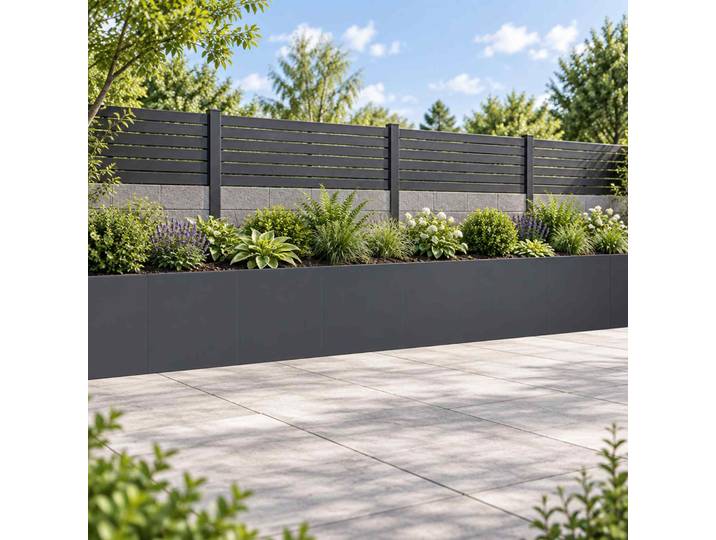 vidaXL Stützmauer 6 Stk. 40 x 12 x 30 cm Stahl Anthrazit