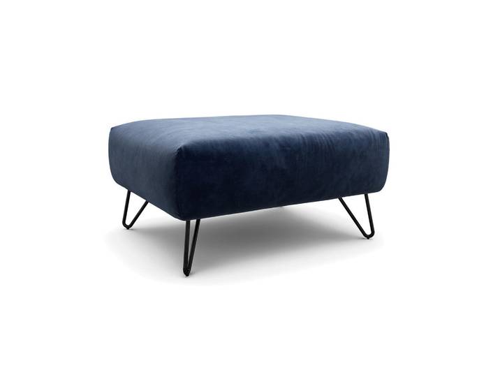 Sensoo Hocker Cosy, Dunkelblau, Metall, 90x70x46 cm, Stoffauswahl, Wohnzimmer, Hocker, Sitzhocker