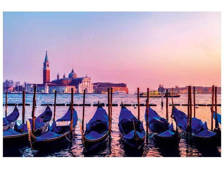 Alubild Gondolieren in Venedig image LAND