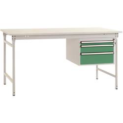 Manuflex BB5271.6011 Komplett-Beistelltisch BASIS stationär mit Melamin-Platte + Gehäuse-Unterbau, BxTxH: 1250 x 800 x 780 mm Resedagrün (RAL 6011)