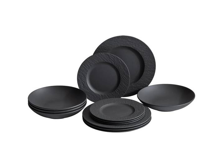 TAFELSERVICE Manufacture Rock schwarz 12-tlg.