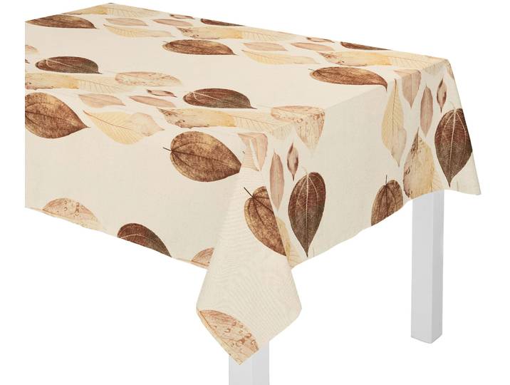 Tischdecke WIRTH MAREK Gr. 4, braun, B:130cm L:190cm, Polyester, Tischdecken, Tischdecke