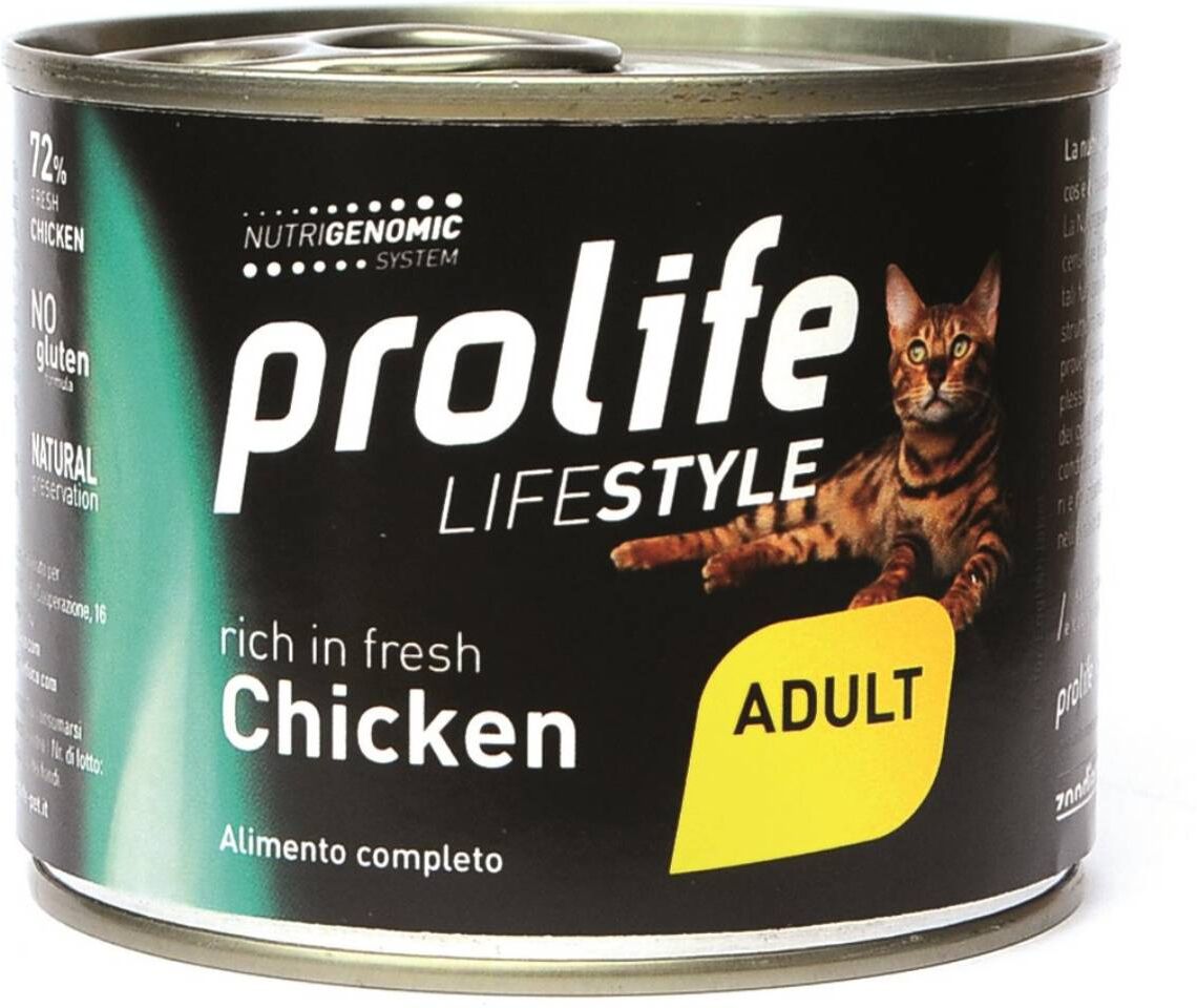 Prolife® Prolife Cat Lifestyle Adult Pollo e Riso Umido per Gatti Lattina da 200 g