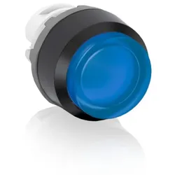 ABB MP4-11L Leuchtdrucktaster, blau, hoch-verrastend, Frontring, Kunststoff schwarz beleuchtbar