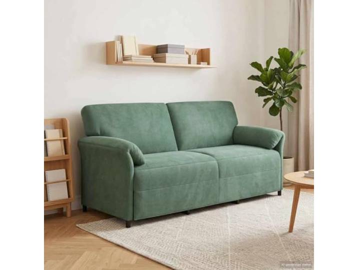 YUTAASU 3-Sitzer-Sofa Meergrün 198 x 83 x 95 cm Samt Stabiler Metallrahmen, Schaumpolster, geschwungene Armlehnen, pflegeleicht