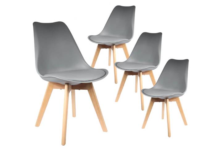 Altobuy - Medaline - Lot De 4 Chaises Scandinaves Grises