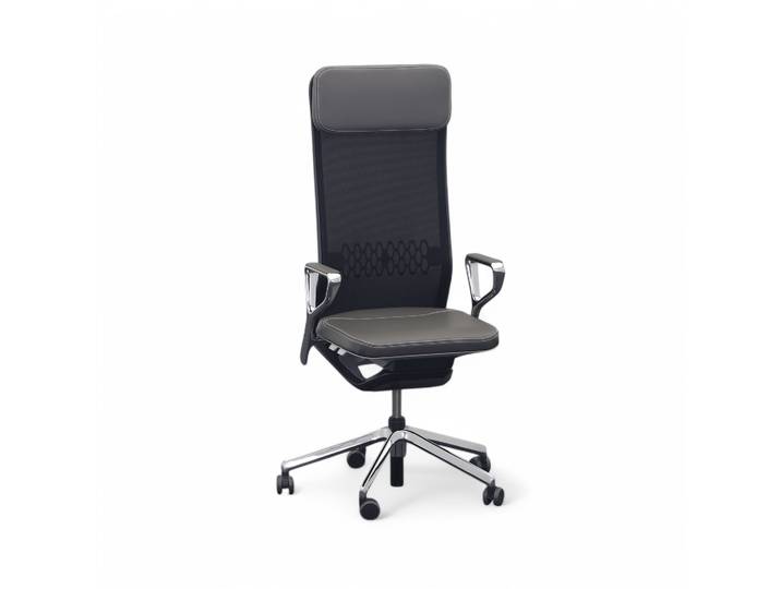 Chefsessel SitagTeam Highback Mesh swissmade mit Ringarmlehnen, Grau, Neu, Ergonomischer Stuhl - ideal für flexibles Arbeiten
