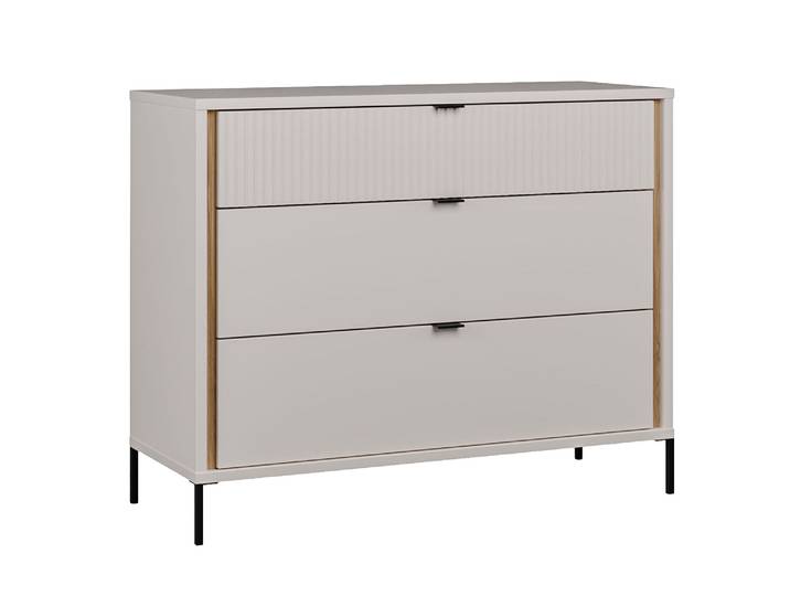 Commode 3 tiroirs Seravel cac Sable/chene - Basika