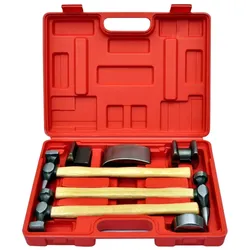 vidaXL 7-tlg. Karosserie-Ausbeulset Ausbeulhammer Dellen-Reparatur-Set