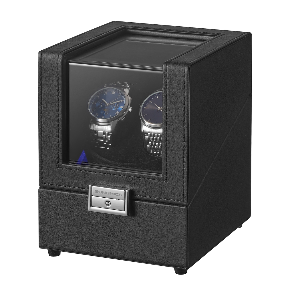 SONGMICS Uhrenbeweger mit LED Licht und Schloss für automatische Uhren JWB031B01
