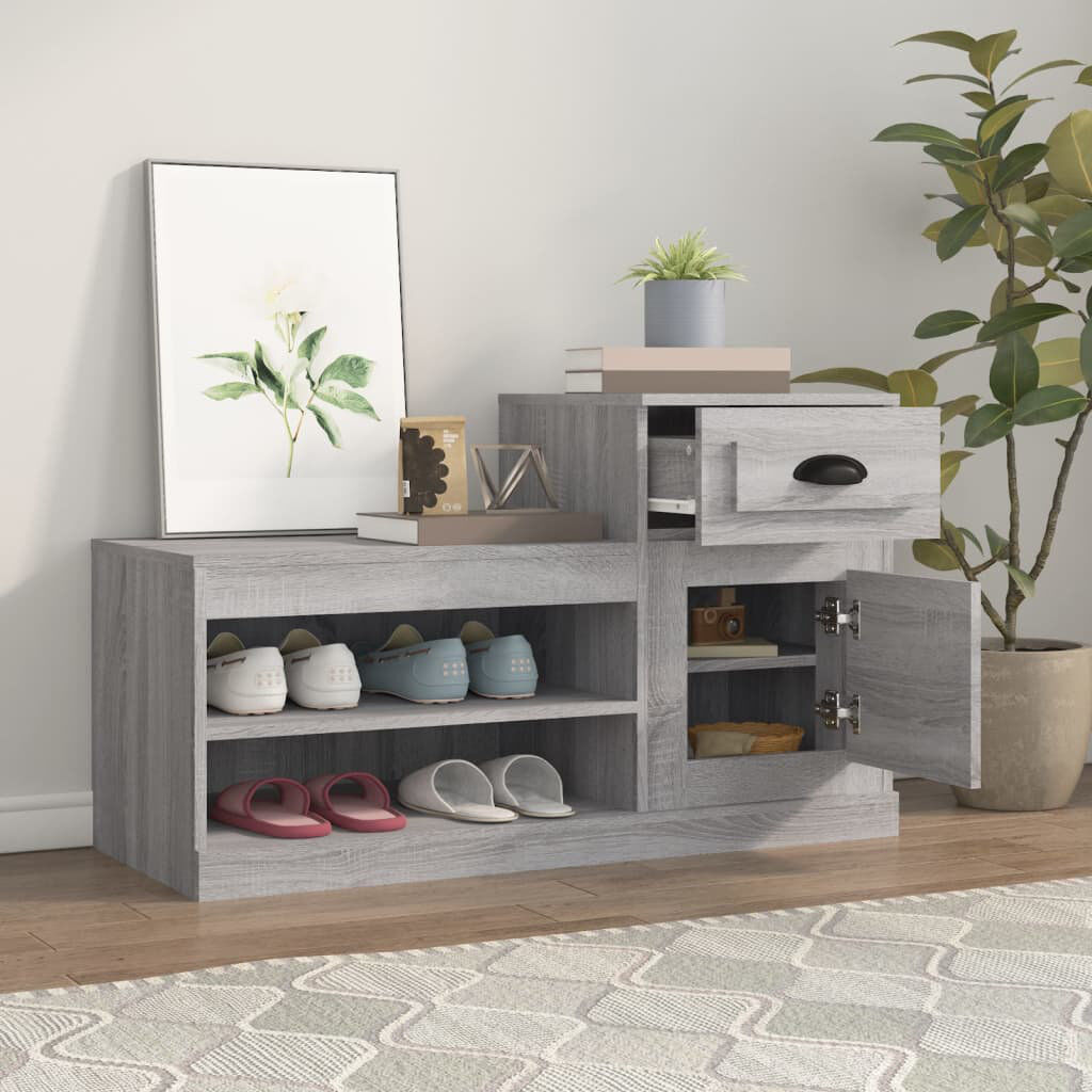 Latitude Run Menzen 8 Pair Shoe Storage Cabinet Grey Sonoma