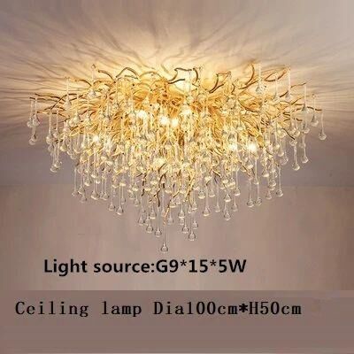 Uplift Treasures Nordic Luxury Gold K9 Crystal LED Chandelier round 100cm silver Body warm White
