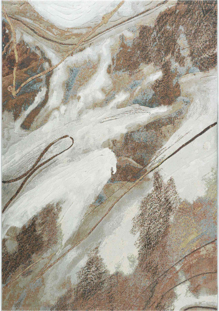 Ivy Bronx Amandla Abstract Area Rug Pink Rectangle 133 x 195cm