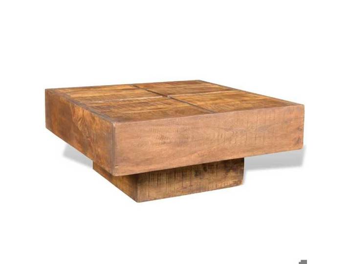 En soldes - Table basse - Table à café industrielle Table de salon - carrée Marron Bois massif de manguier 8_6710606