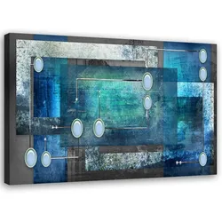 LEINWANDBILD Blaue Abstraktion 3d 120x80cm