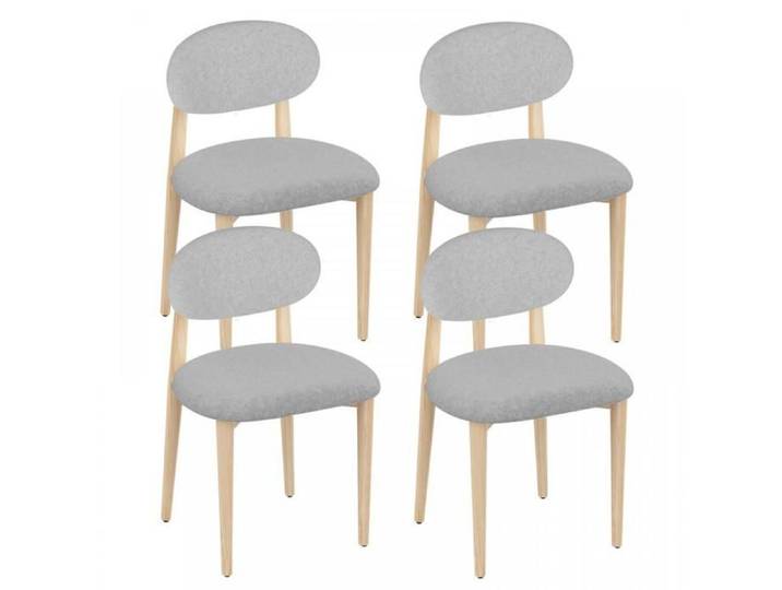 SUPFINE Lot de 4 Chaises de Salle à Manger en Bois Dossier Ergonomique Chaise Rembourée pour Cuisine Salon Bureau Chambre