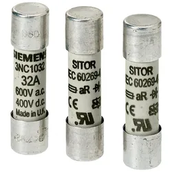Siemens 3NC1410 SITOR-Zylindersicherungseinsatz, 14x51 mm, 10 A, aR, Un AC: 690 V, Un DC: 700 V  - 10 Stück