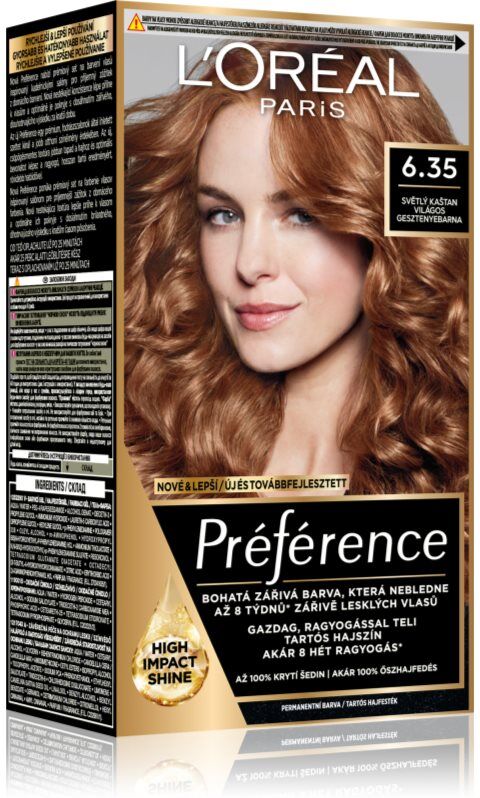 L’Oréal Paris Préférence coloration cheveux teinte 6.35 Light Amber 1 pcs