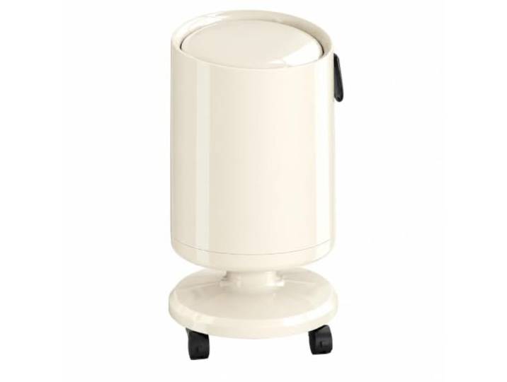 WSJJXS Mülleimer mit Rollen und Druckdeckel Abfalleimer UK, Doppelter Inneneimer, Leichte Reinigung, Geruchsschutz(White,Style B 8L)