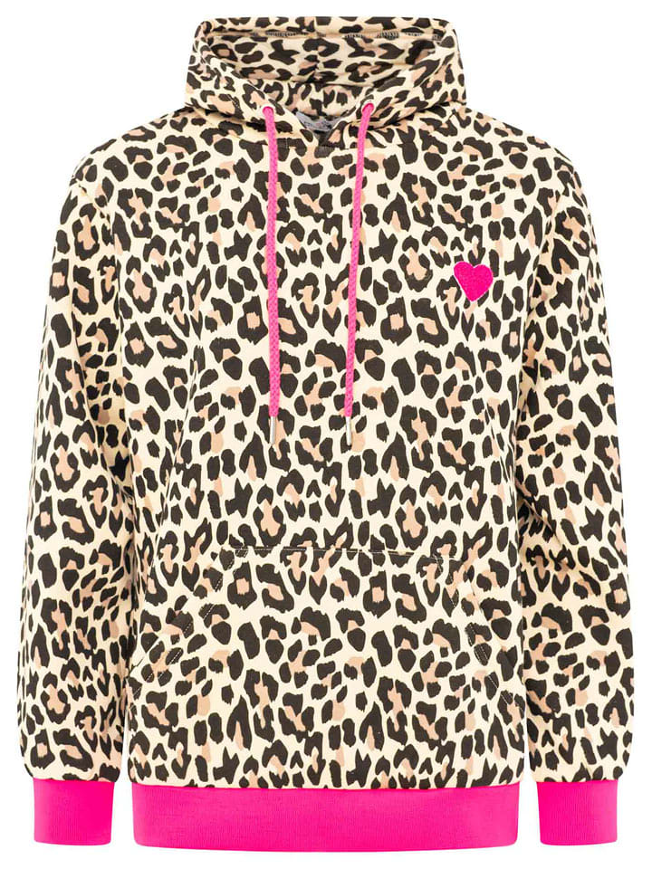 Zwillingsherz Hoodie "Leo Herzpatch" in Beige - XXL
