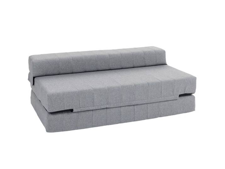 SENVIRO canape de sol convertible 2 places 138 x 80 x 50 cm pliable aspect lin dehoussable gris