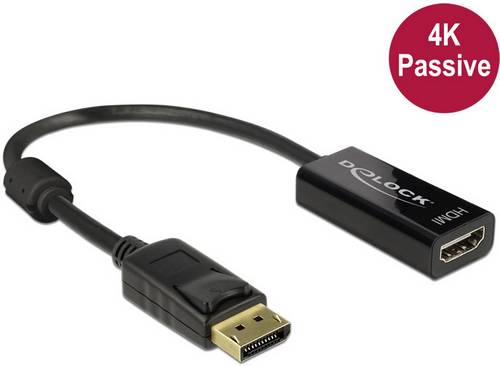DeLOCK Adapterkabel DisplayPort 1.2 Stecker > HDMI Buchse schwarz 4K Passiv