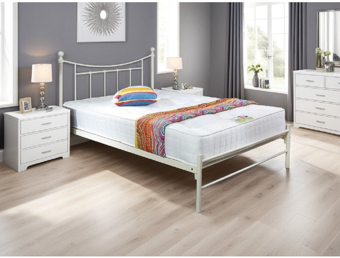 Three Posts Brockington Open-Frame Bed Ivory Small Double (4')