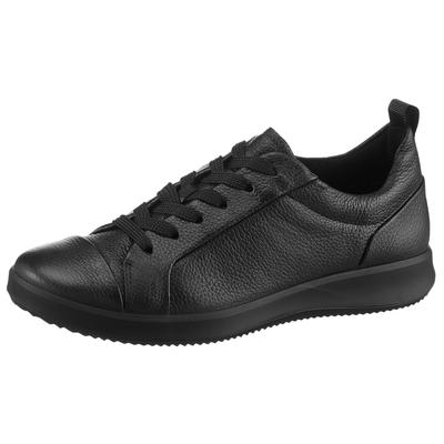 Sneaker ARA "ROMA", Damen, Gr. 7 (41), atmungsaktiv, schwarz, Glattleder, unifarben, Schuhe Sneaker, Freizeitschuh, Halbschuh, Schnürschuh mit High Soft Fußbett, G-Weite