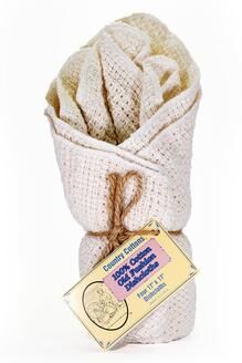 "Country Cottons 100 Percent Old Fashion Cotton Dishcloths 11""x11"" Set of 4 (2 natural color mixed with 2 colors of your choice)"