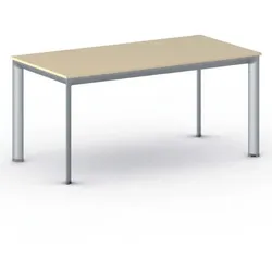 Konferenztisch PRIMO INVITATION 160x80 cm, graues Metallgestell, Birke