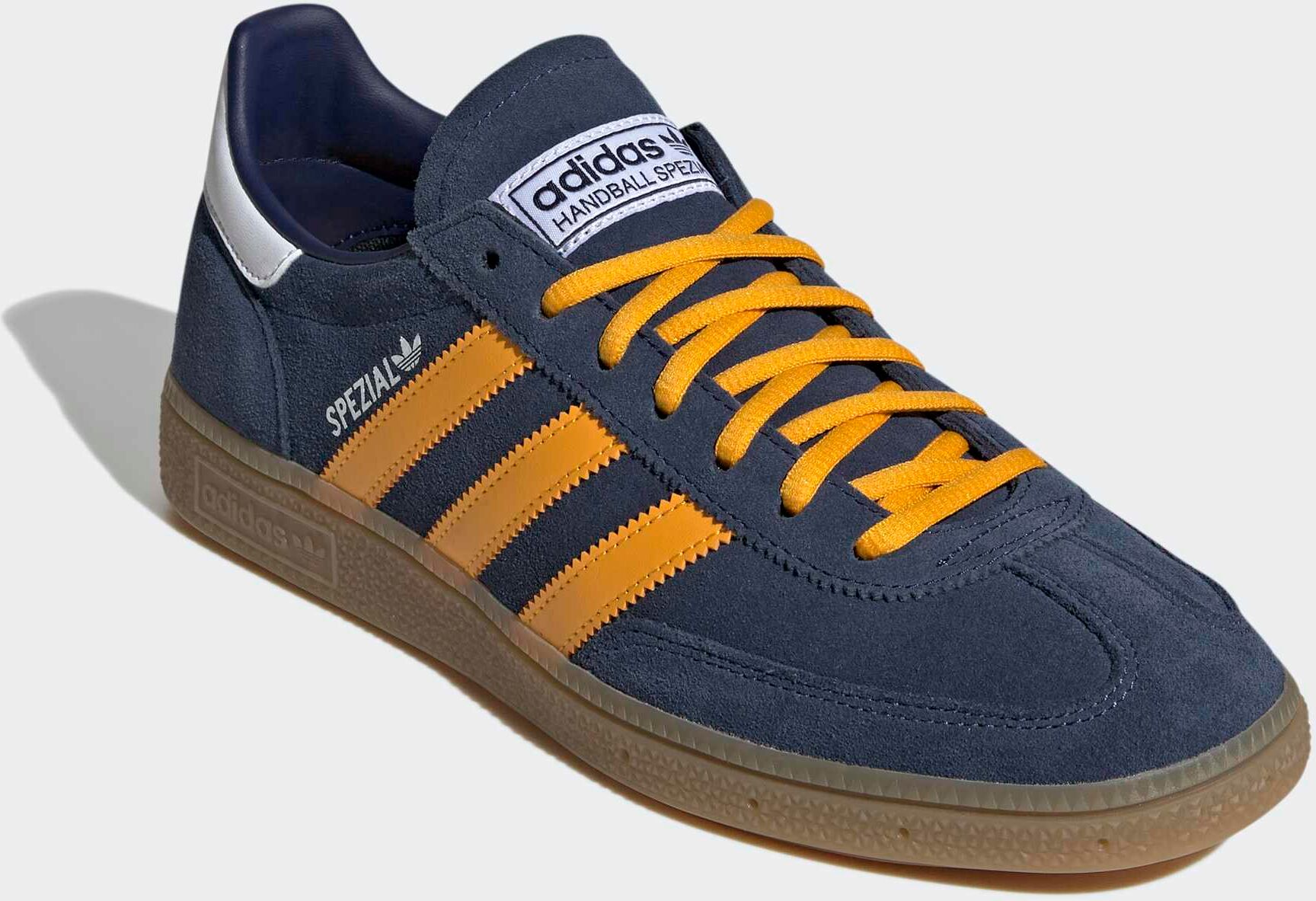 Sneaker ADIDAS PERFORMANCE "HANDBALL SPEZIAL", Herren, Gr. 42, blau (team navy blau 2, team colleg gold 2, ftwr weiß), Leder, Schuhe Sneaker, AS Roma team navy blau 2, team colleg gold 2, ftwr weiß 42