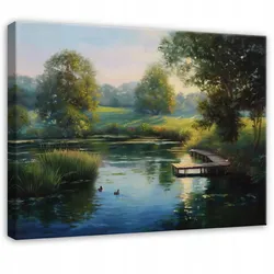 LEINWANDBILD See Wald Grün 100x70 cm