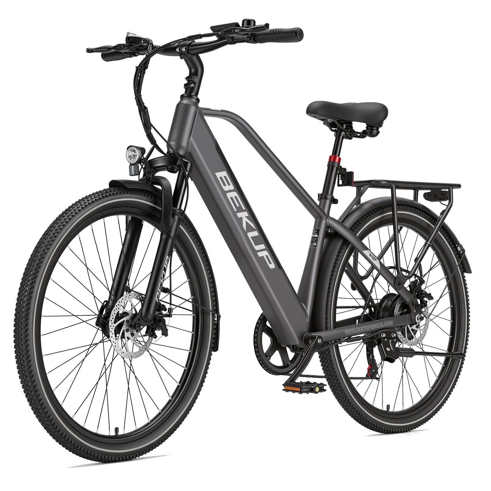 E-Bike Cityrad V2 26 Zoll Cityrad, 522 Wh Akku, 45 Nm, Shimano 7-Gang 7 Gang Shimano Shimano Tourney TZ Schaltwerk, Kettenschaltung, Heckmotor, 522 Wh
